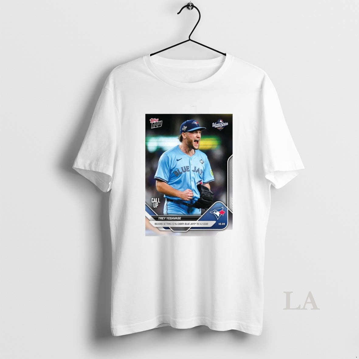 Original Trey Yesavage 2025 Mlb Topps Toronto Blue Jays Record Setting 12 Ks Carry Blue T-Shirts, Hoodie, Sweatshirt