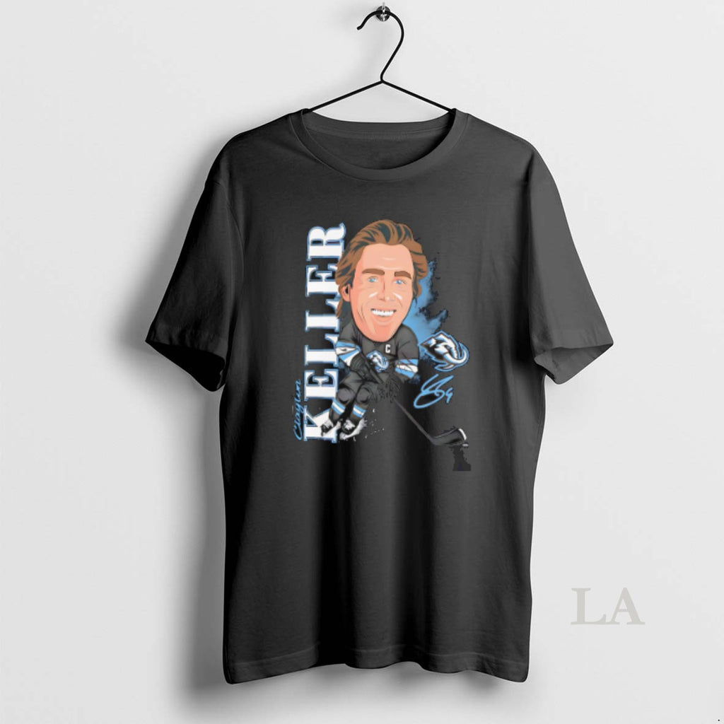 Original Utah Mammoth Clayton Keller Caricature Player Signature