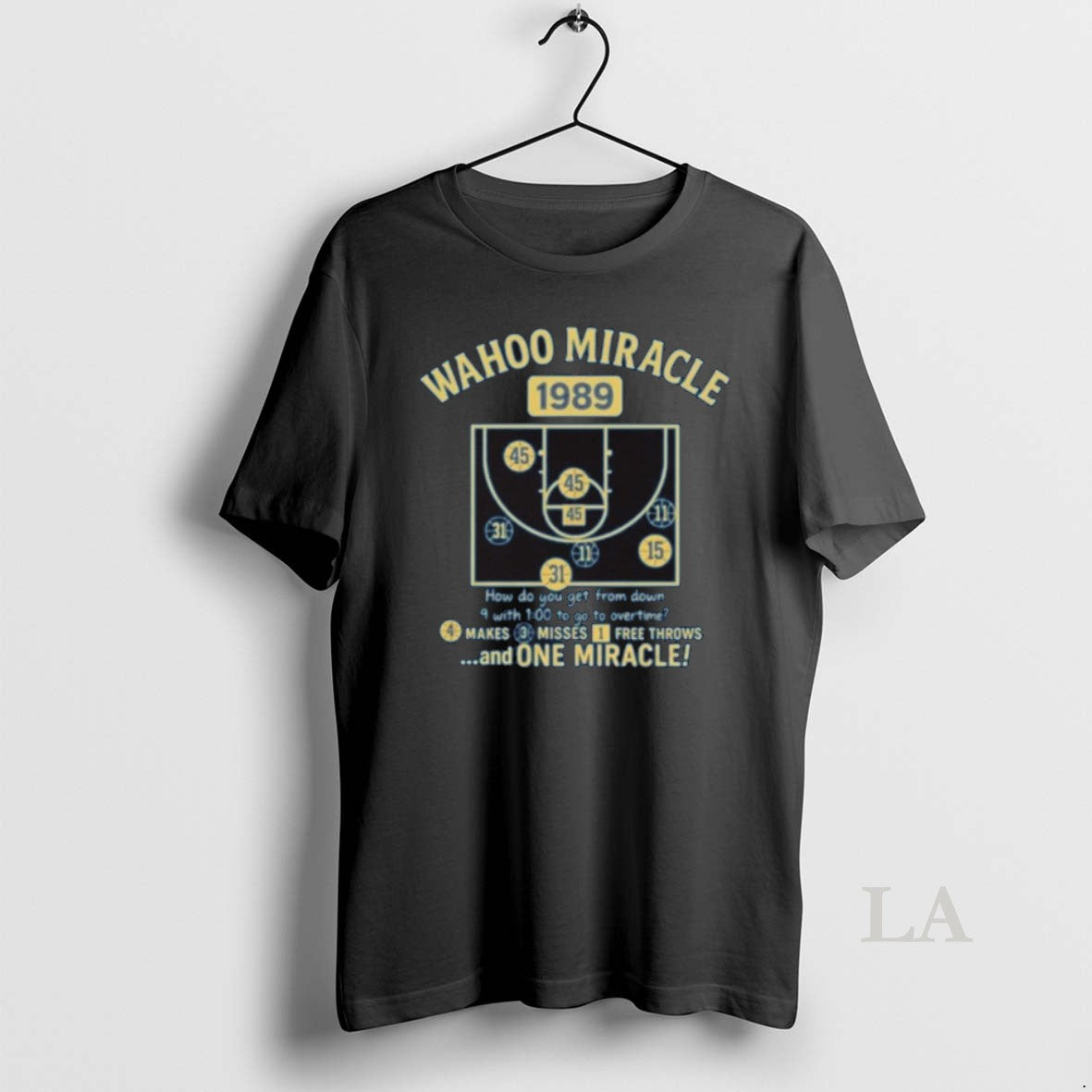 Original Wahoo Miracle 1989 4 Makes 3 Misses 1 Free Throws And One Miracle T-Shirts, Hoodie, Sweatshirt | InkNestWear.com