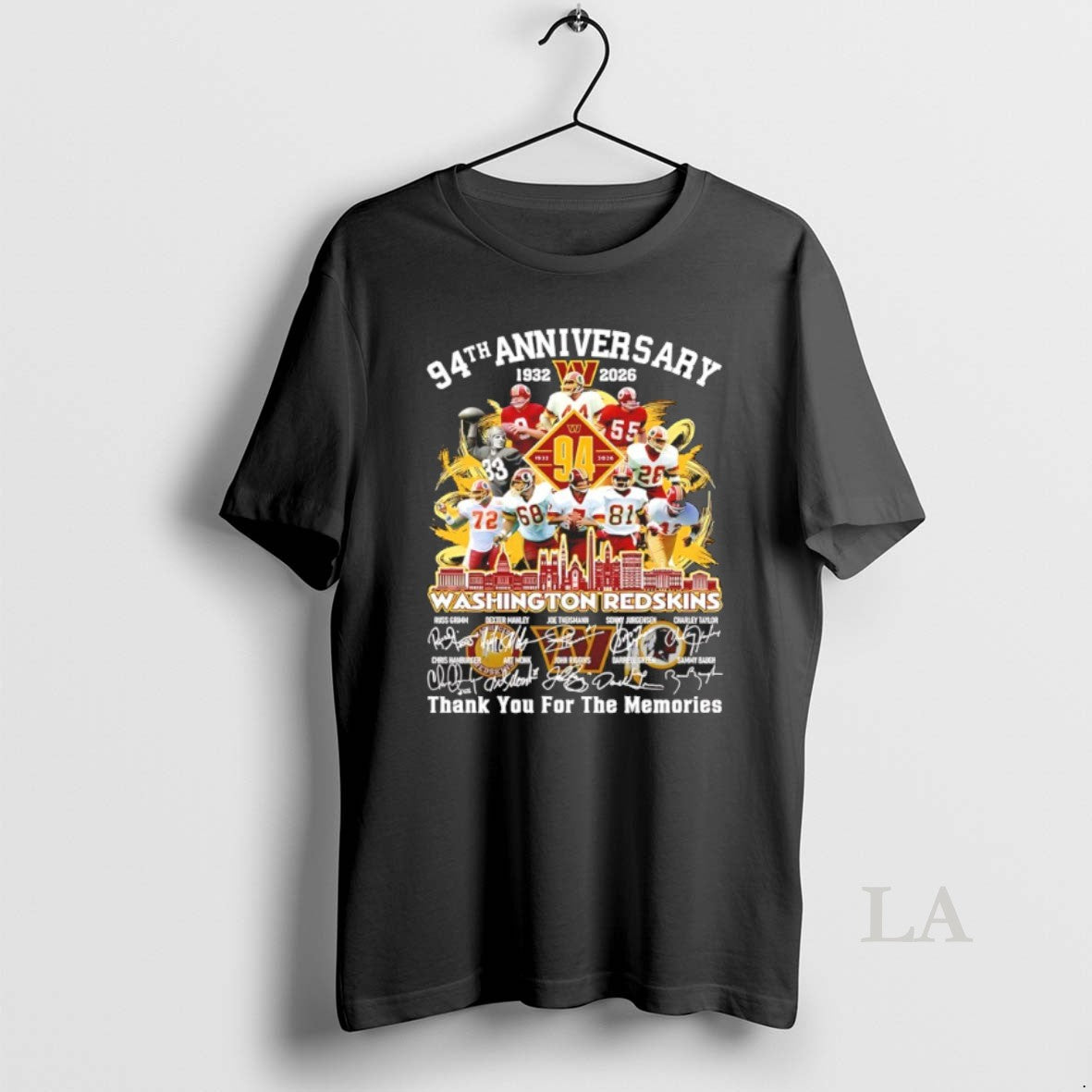 Original Washington Redskins 1932 2025 94th Anniversary Thank You For The Memories Signatures T-Shirts, Hoodie, Sweatshirt
