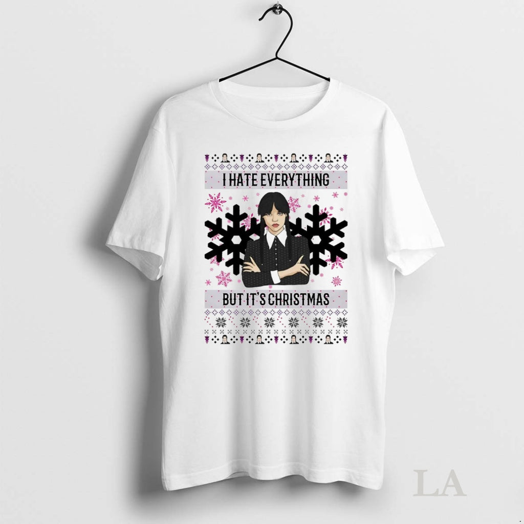 Original Wednesday Addams I Hate Everything But Its Christmas T-Shirts, Hoodie, Sweatshirt | InkNestWear.com