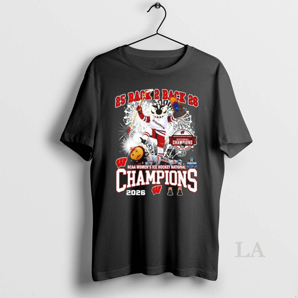 Original Wisconsin Badgers Womens Ice Hockey Back 2 Back Ncaa Champions National 2026