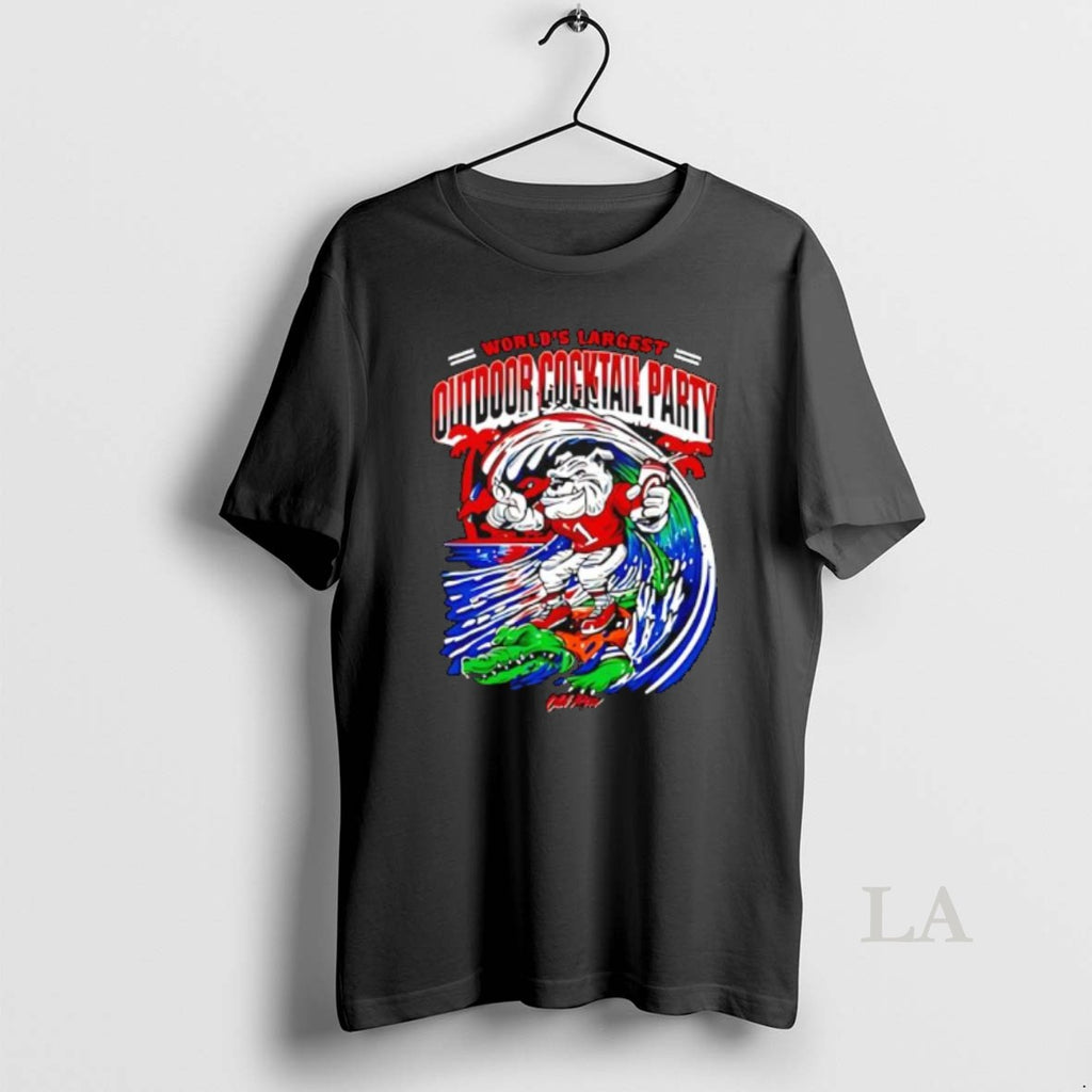 Original Worlds Largest Outdoor Cocktail Party Georgia Bulldogs And Florida Gators College Mascots T-Shirts, Hoodie,...