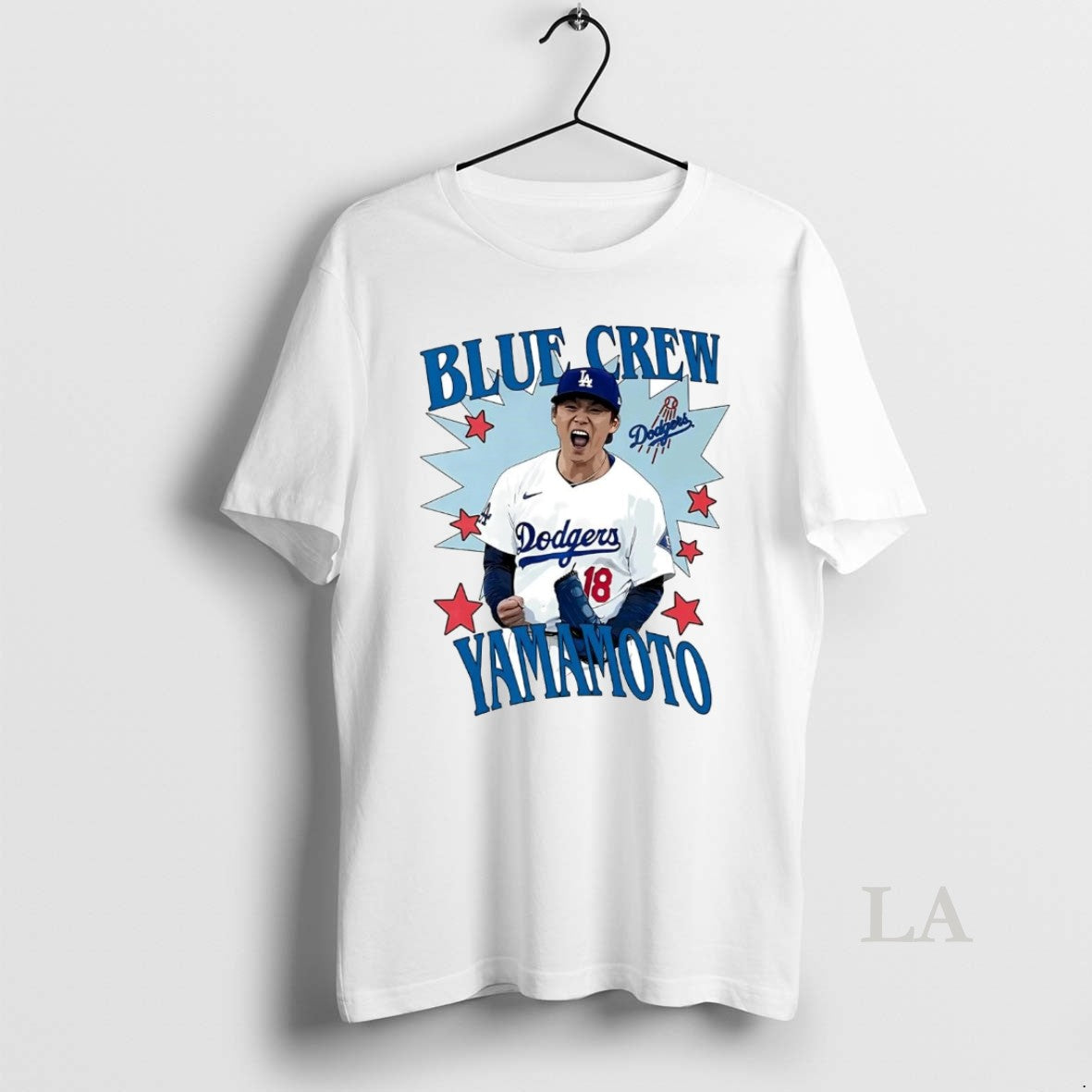 Original Yoshinobu Yamamoto Scream Blue Crew Dodgers T-Shirts, Hoodie, Sweatshirt | InkNestWear.com