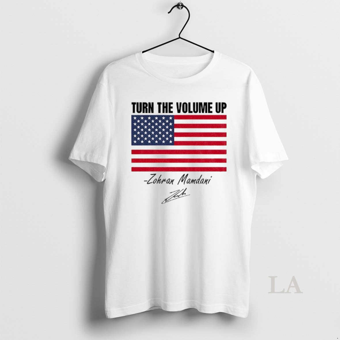 Original Zohran Mamdani Turn The Volume Up Nyc American Flag Signature T-Shirts, Hoodie, Sweatshirt | InkNestWear.com
