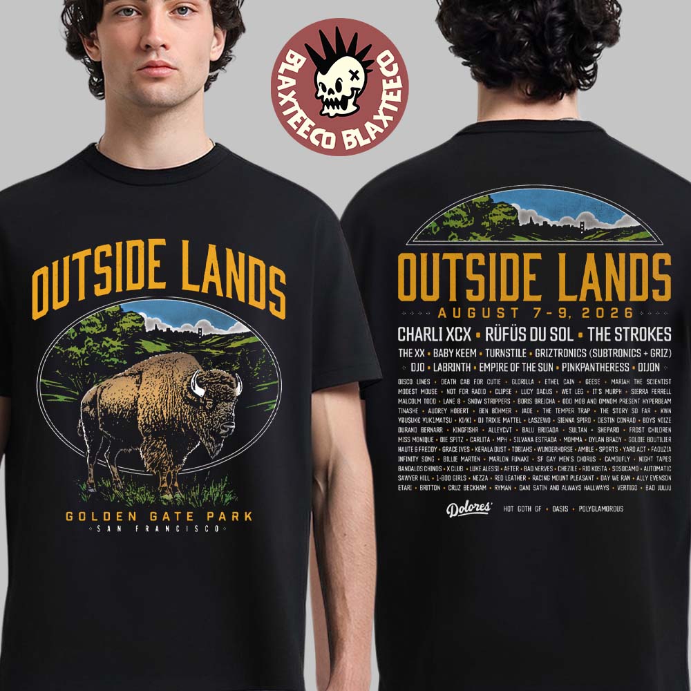 Outside Lands 2026 Festival Merch In San Francisco CA At Golden Gate Park On August 7-9 2026 Bison Event T-Shirt