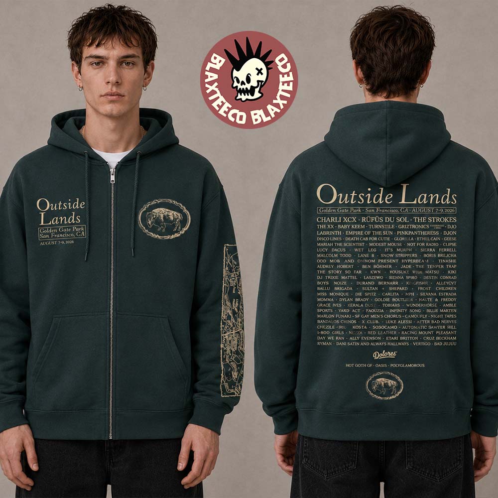 Outside Lands 2026 Festival Merch In San Francisco CA At Golden Gate Park On August 7-9 2026 Park Event Zip Hoodie