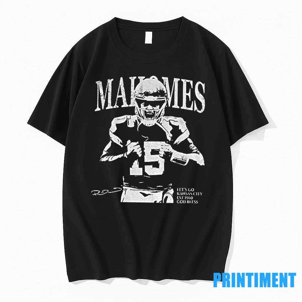 Patrick Mahomes Kansas City Chiefs Lets Go Kansas City Est 1960 God Bless Signature Tshirts Hoodie, Sweatshirt