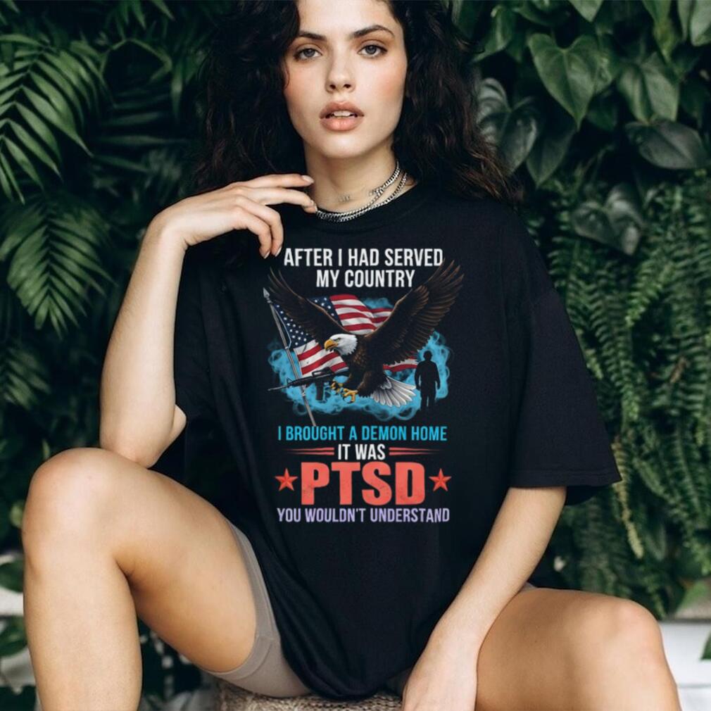 Patriotic Veteran PTSD Awareness Eagle T Shirt After I Served My Country