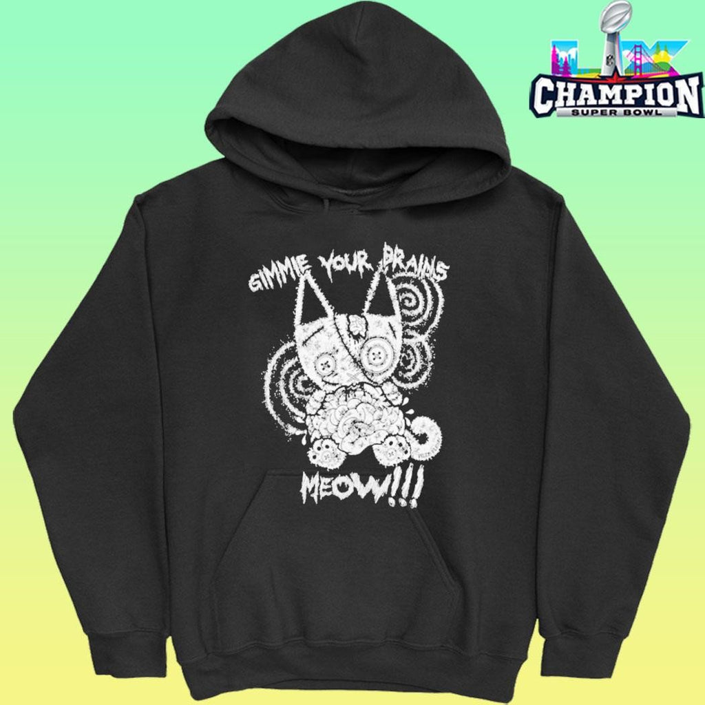 Piled Flesh Gimme Your Brains Meow Shirt
