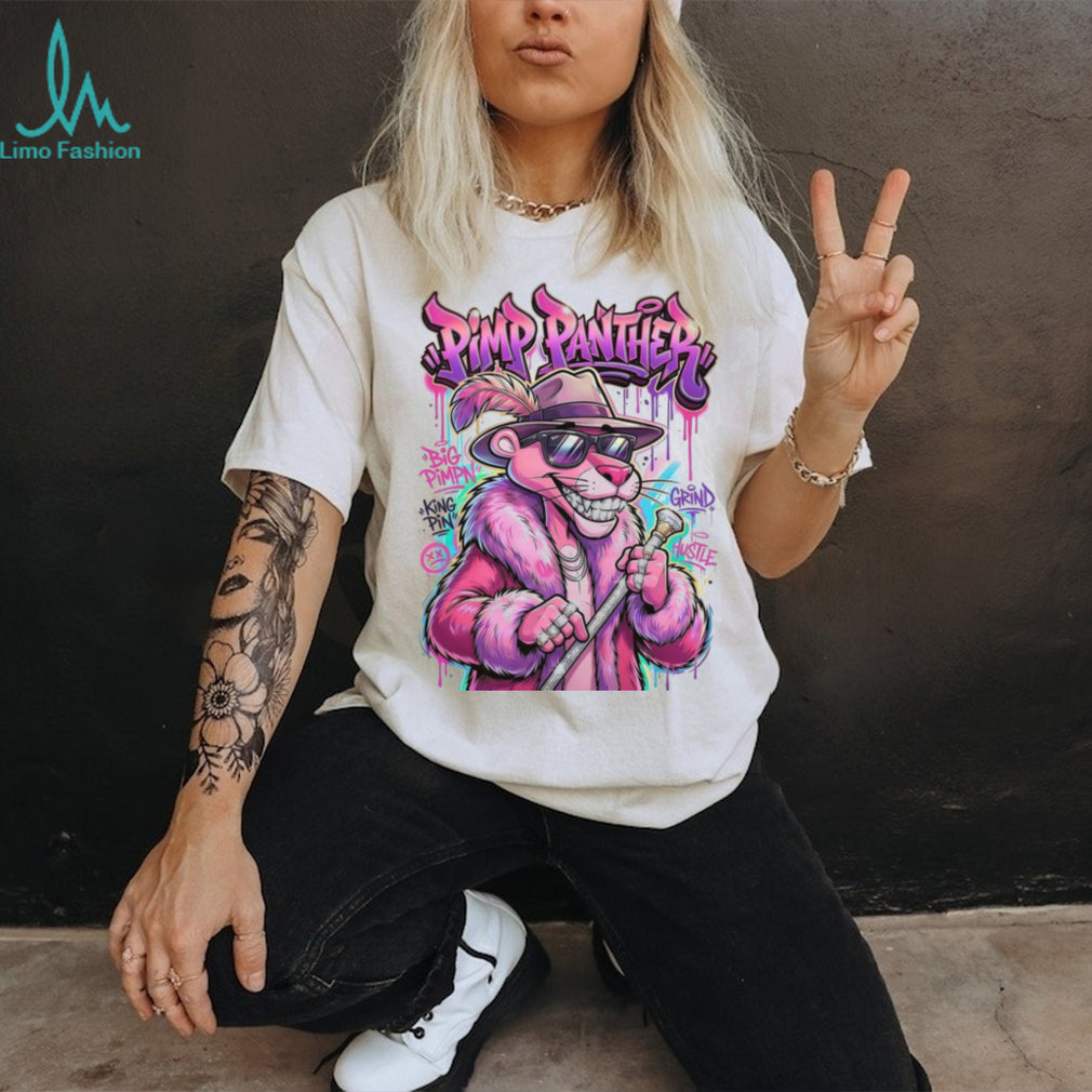Pimp Panther Street Art Graffiti Style Pink Panther King Pin Tee