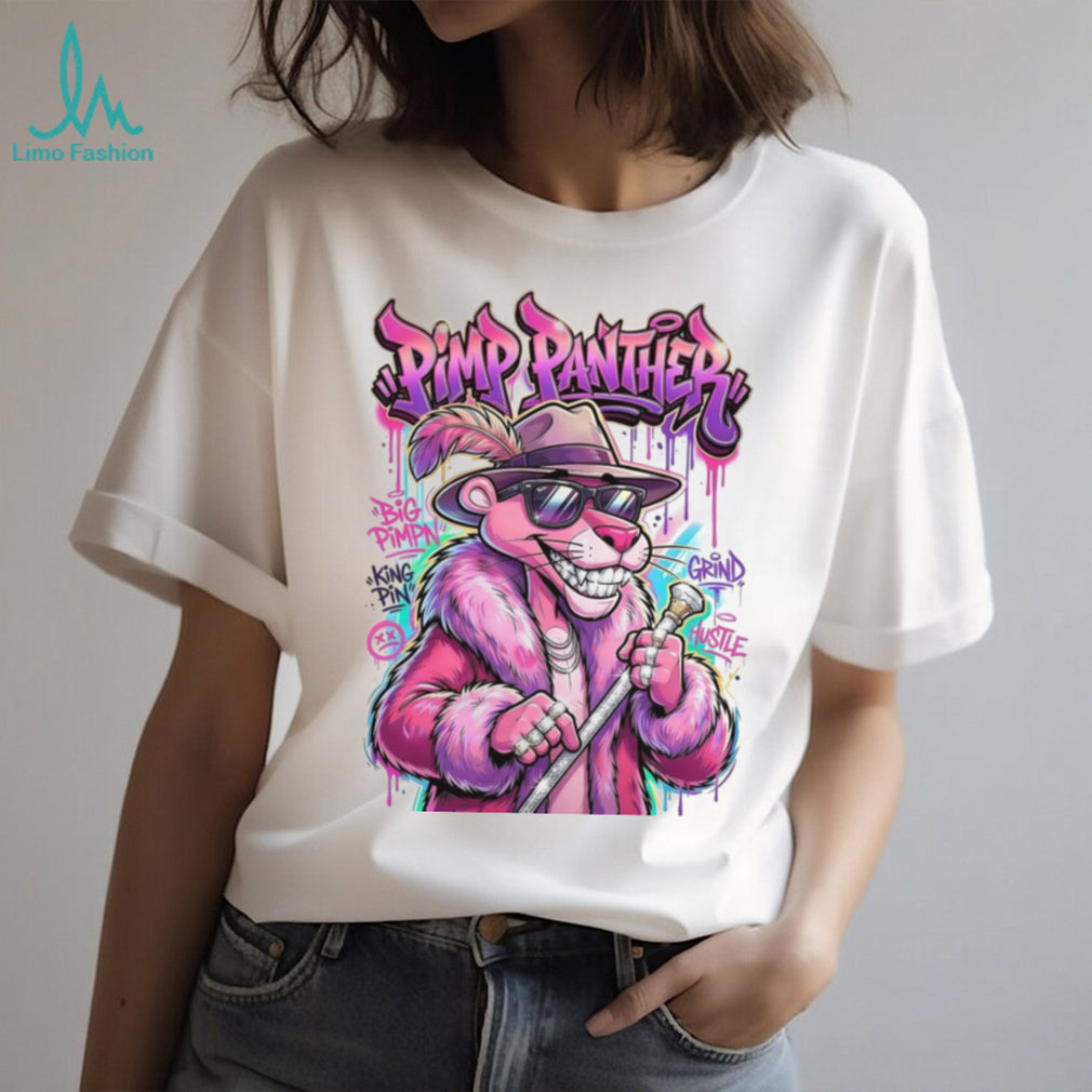 Pimp Panther Street Art Graffiti Style Pink Panther King Pin Tee