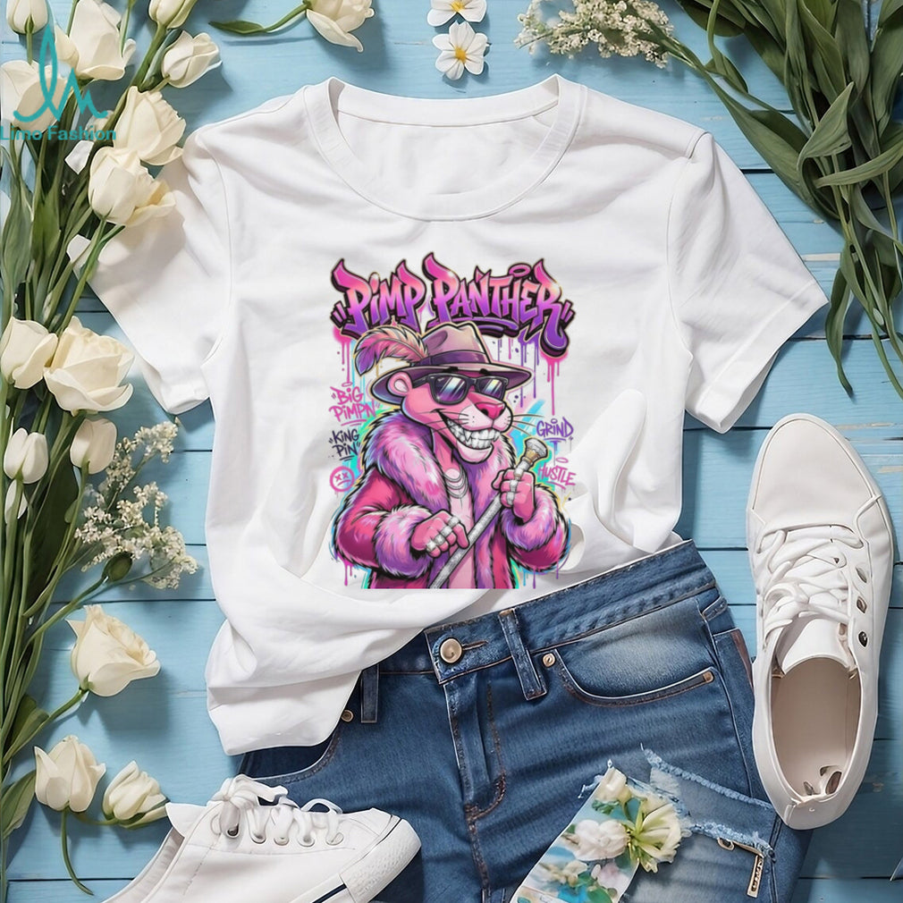 Pimp Panther Street Art Graffiti Style Pink Panther King Pin Tee