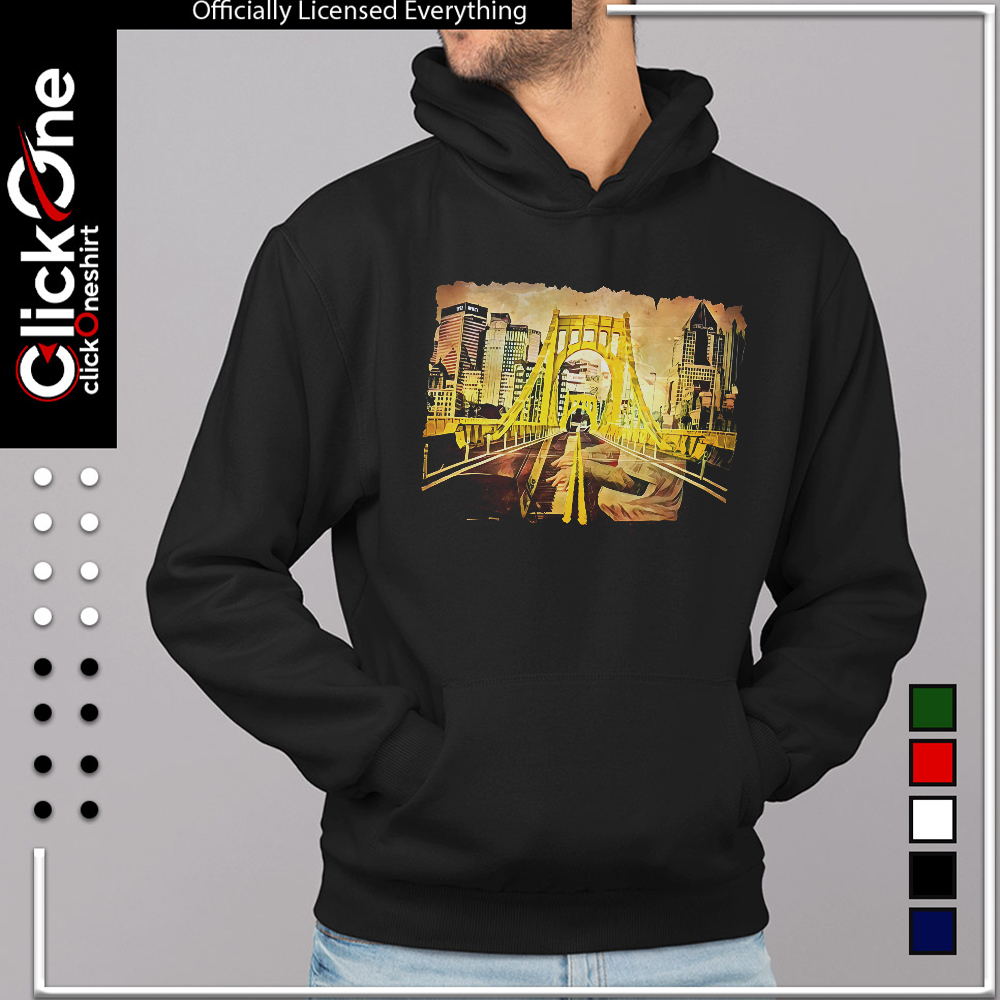 Pittsburgh Skyline Roberto Clemente Bridge Piano Music Player 1992 shirt
