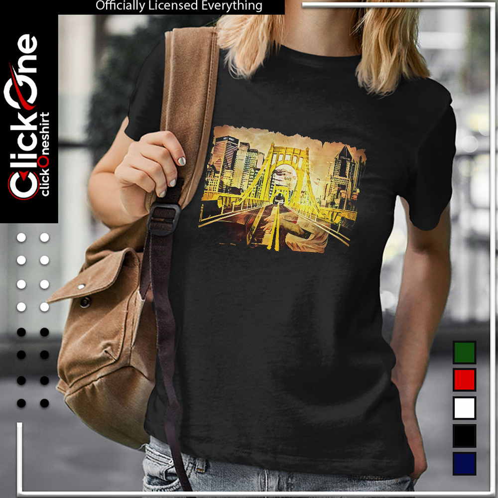 Pittsburgh Skyline Roberto Clemente Bridge Piano Music Player 1992 shirt