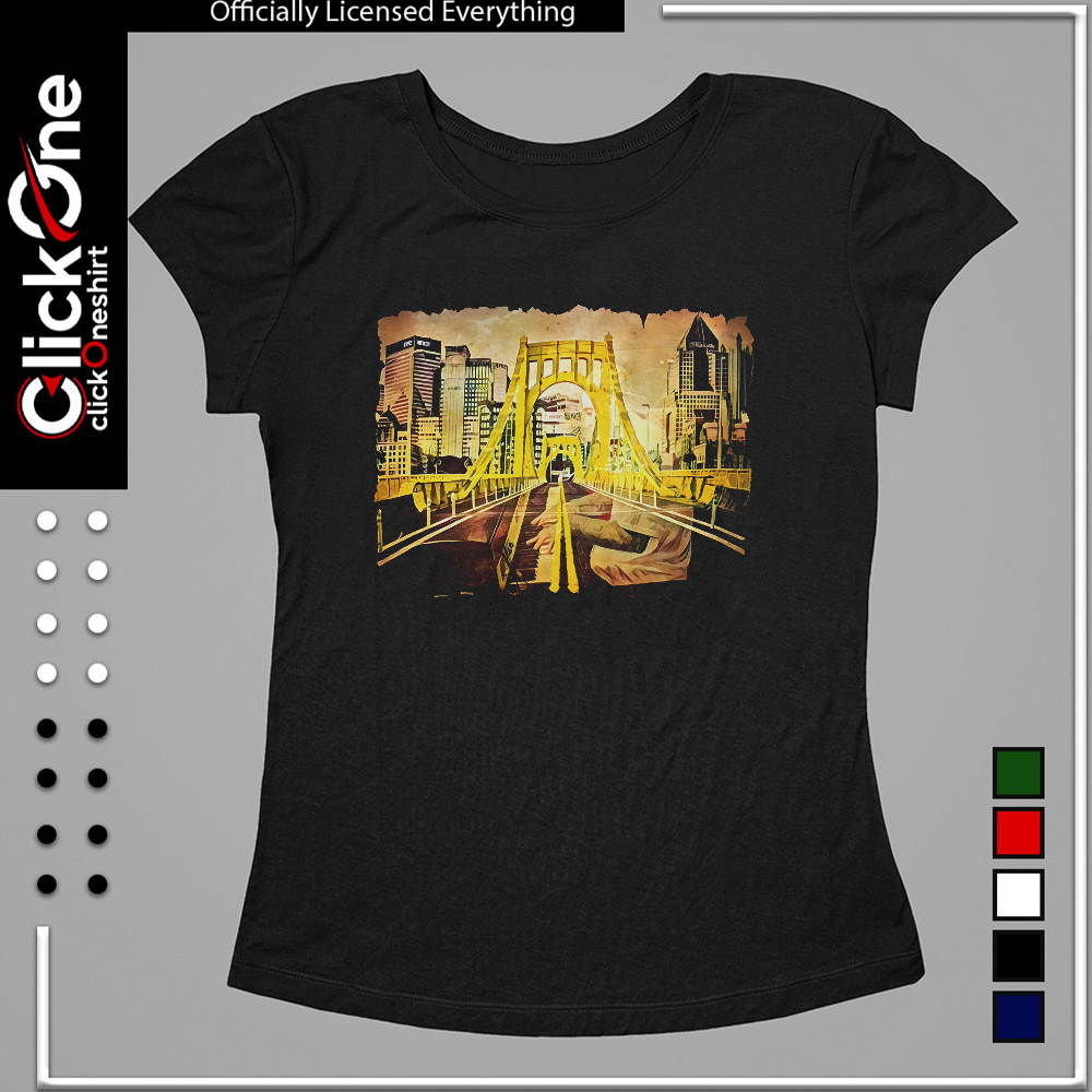 Pittsburgh Skyline Roberto Clemente Bridge Piano Music Player 1992 shirt