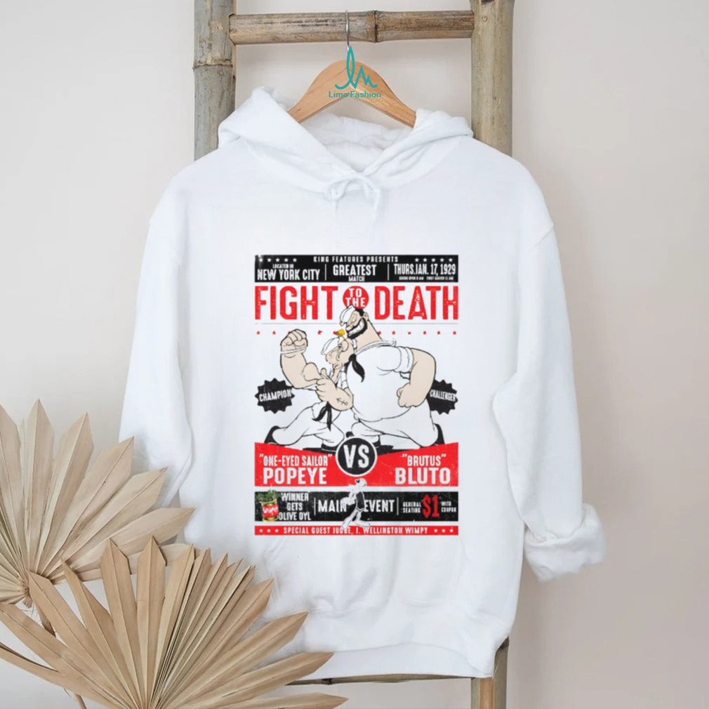 Popeye vs Bluto “Fight To The Death” 1929 Retro Boxing Poster T Shirt