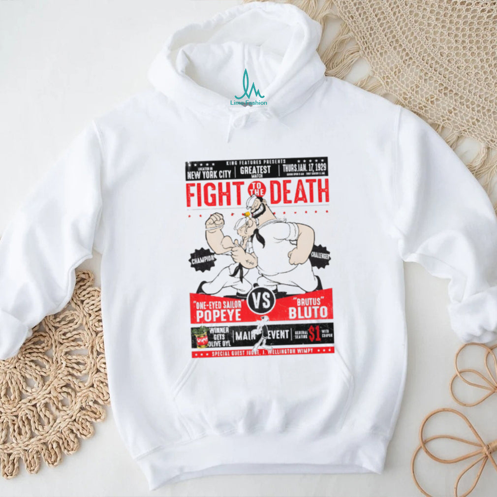 Popeye vs Bluto “Fight To The Death” 1929 Retro Boxing Poster T Shirt
