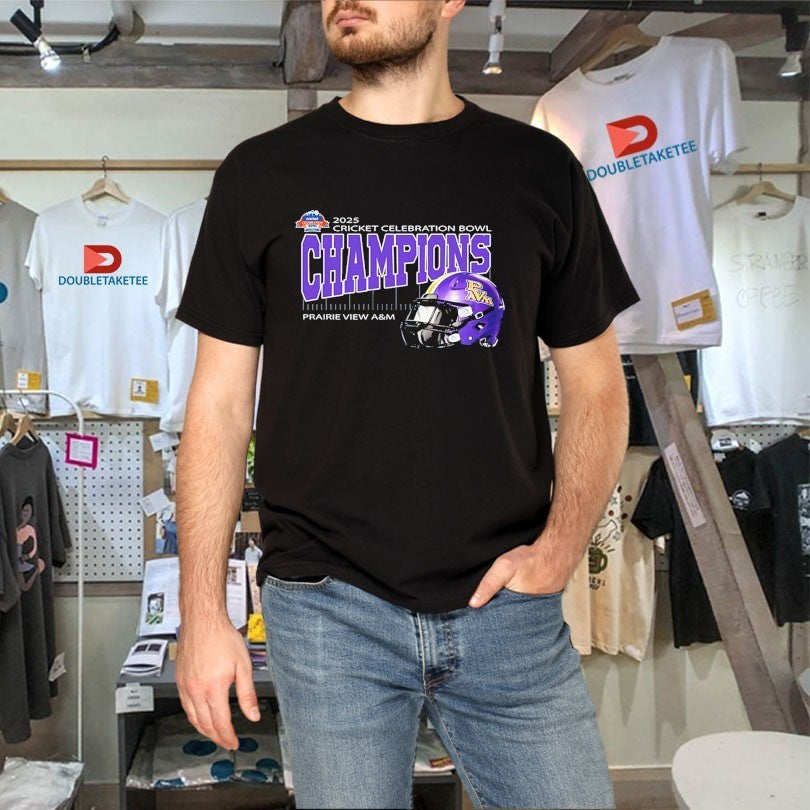 Prairie View A&M Are Cricket Celebration Bowl Champions At Mercedes-Benz Stadium In Atlanta GA On December 13th 2025 Shirts