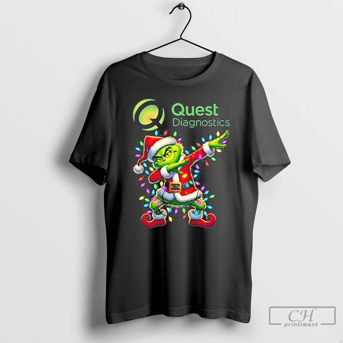 Premium 2025 Quest Diagnostics X Santa Grinch Dabbing Light T-Shirts, Hoodie, Sweatshirt | InkNestWear.com