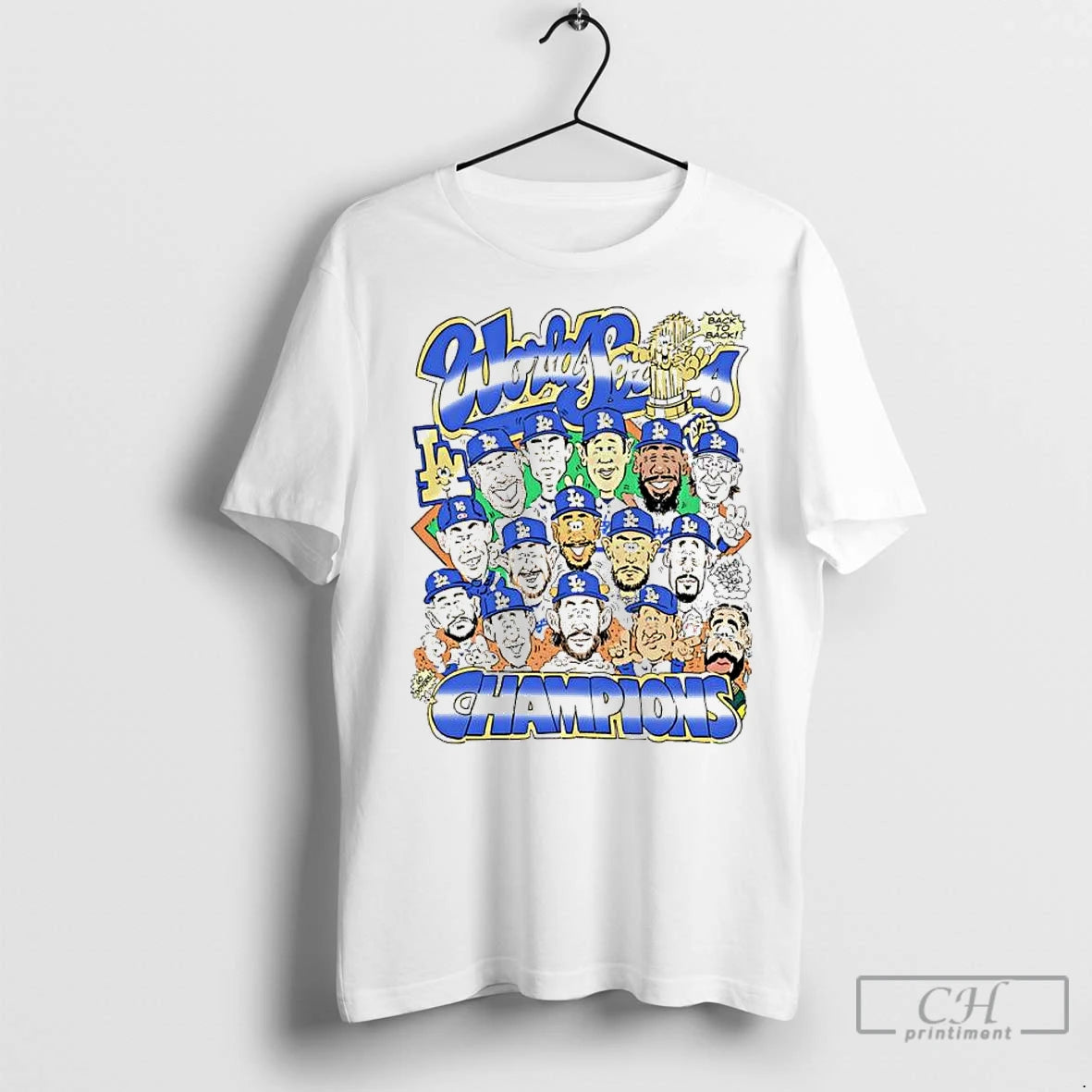 Premium 2025 World Series Champions Los Angeles Dodgers Back To Back Caricature T-Shirts, Hoodie, Sweatshirt