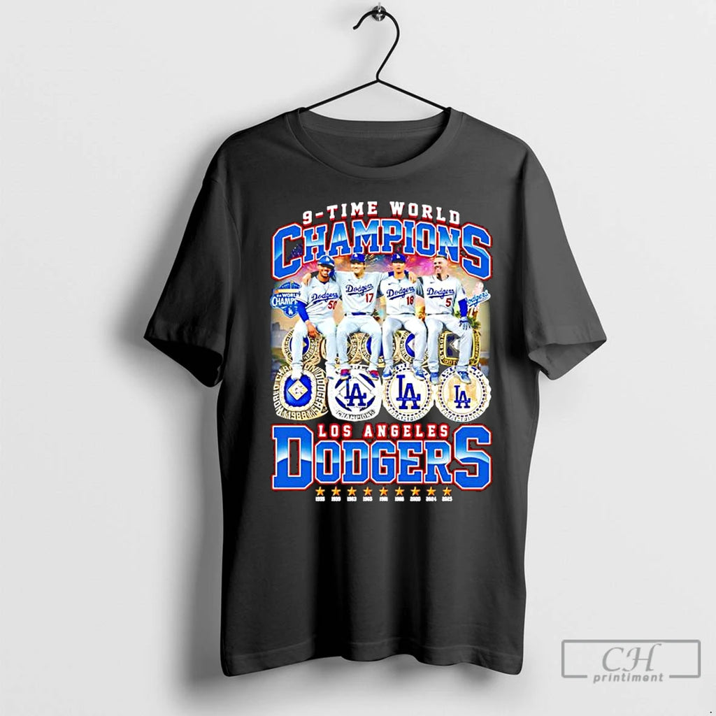 Premium 9 Time World Champions La Dodgers 2025 T-Shirts, Hoodie, Sweatshirt | InkNestWear.com