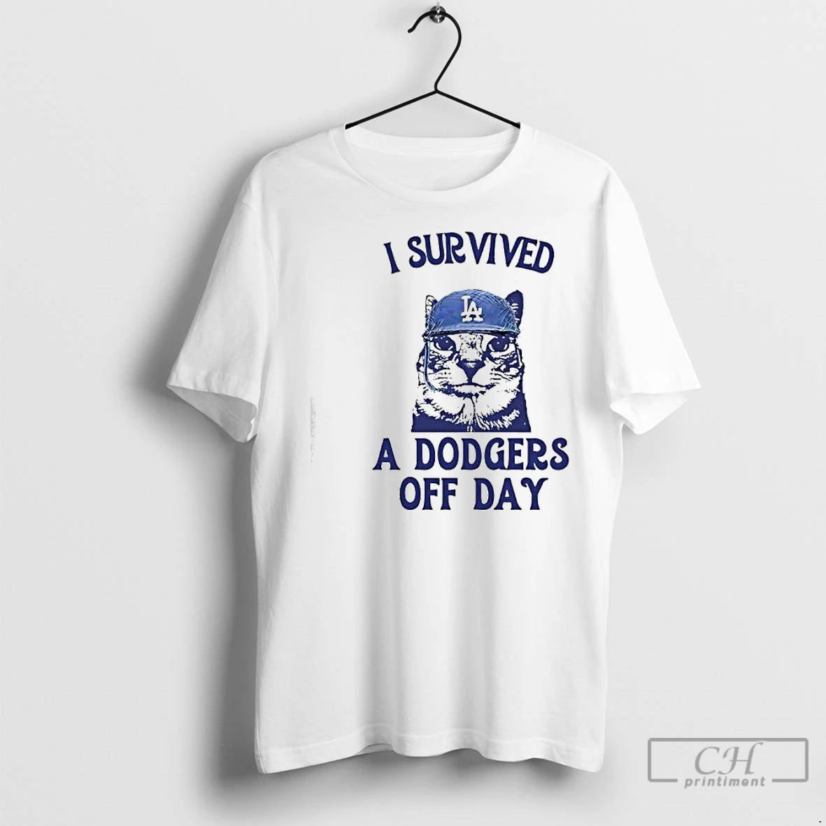 Premium A Dodgers Day Off I Survived Cat Meme T-Shirts, Hoodie, Sweatshirt | InkNestWear.com