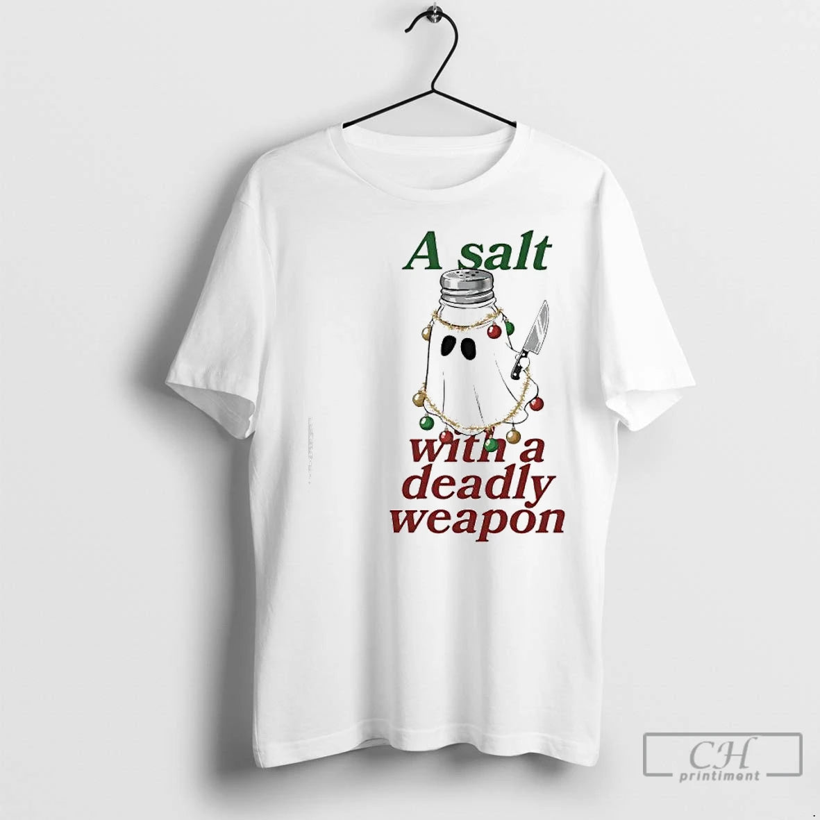 Premium A Salt With A Deadly Weapon Ghost Chrismas Lights Graphic T-Shirts, Hoodie, Sweatshirt | InkNestWear.com