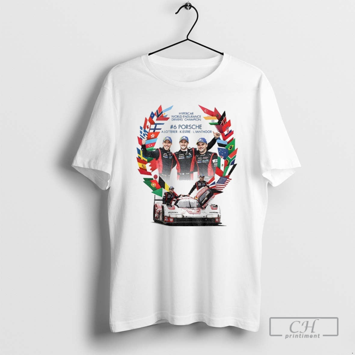 Premium A Lotterer K Estre L Vanthoor Hypercar World Endurance Drivers Champion 2024 6 Porsche T-Shirts, Hoodie, Sweatshirt