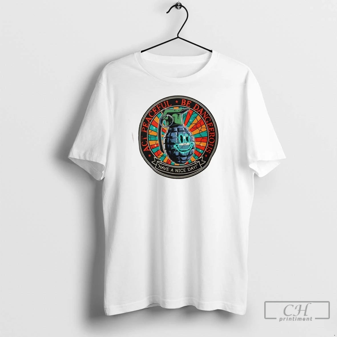 Premium Act Peaceful Be Dangerous Dark Humor Grenade T-Shirts, Hoodie, Sweatshirt | InkNestWear.com