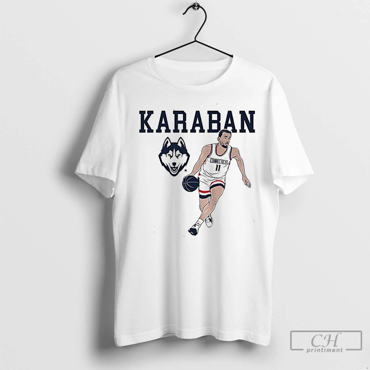 Premium Alex Karaban Dribbling Uconn Huskies T-Shirts, Hoodie, Sweatshirt | InkNestWear.com
