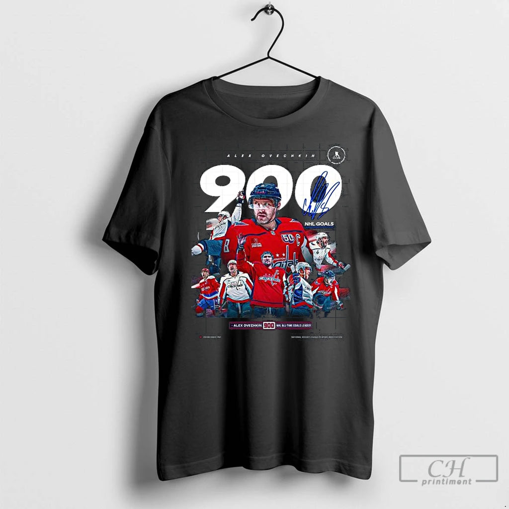 Premium Alex Ovechkin Washington Capitals 900 Goals Nhl All Time Goals Leader Signature Long Sleve T-Shirts, Hoodie,...