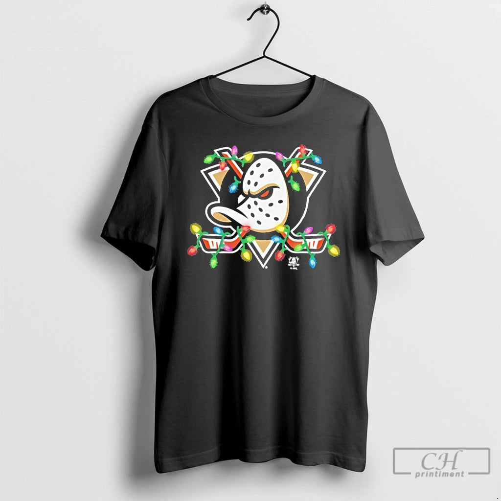 Premium Anaheim Ducks Logo Lights Christmas T-Shirts, Hoodie, Sweatshirt | InkNestWear.com
