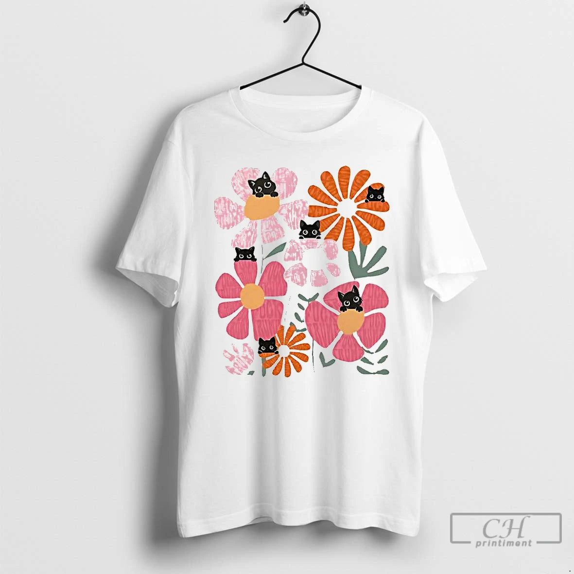 Premium Anti Trump Black Cat Behind Flower T Shirts Hoodie, Sweatshirt | InkNestWear.com