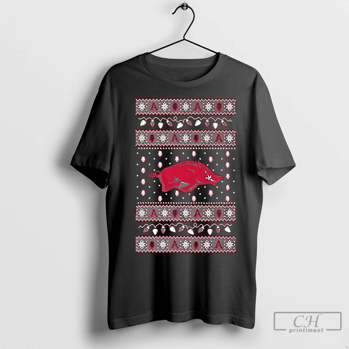 Premium Arkansas Razorbacks Ugly Christmas Light T-Shirts, Hoodie, Sweatshirt | InkNestWear.com