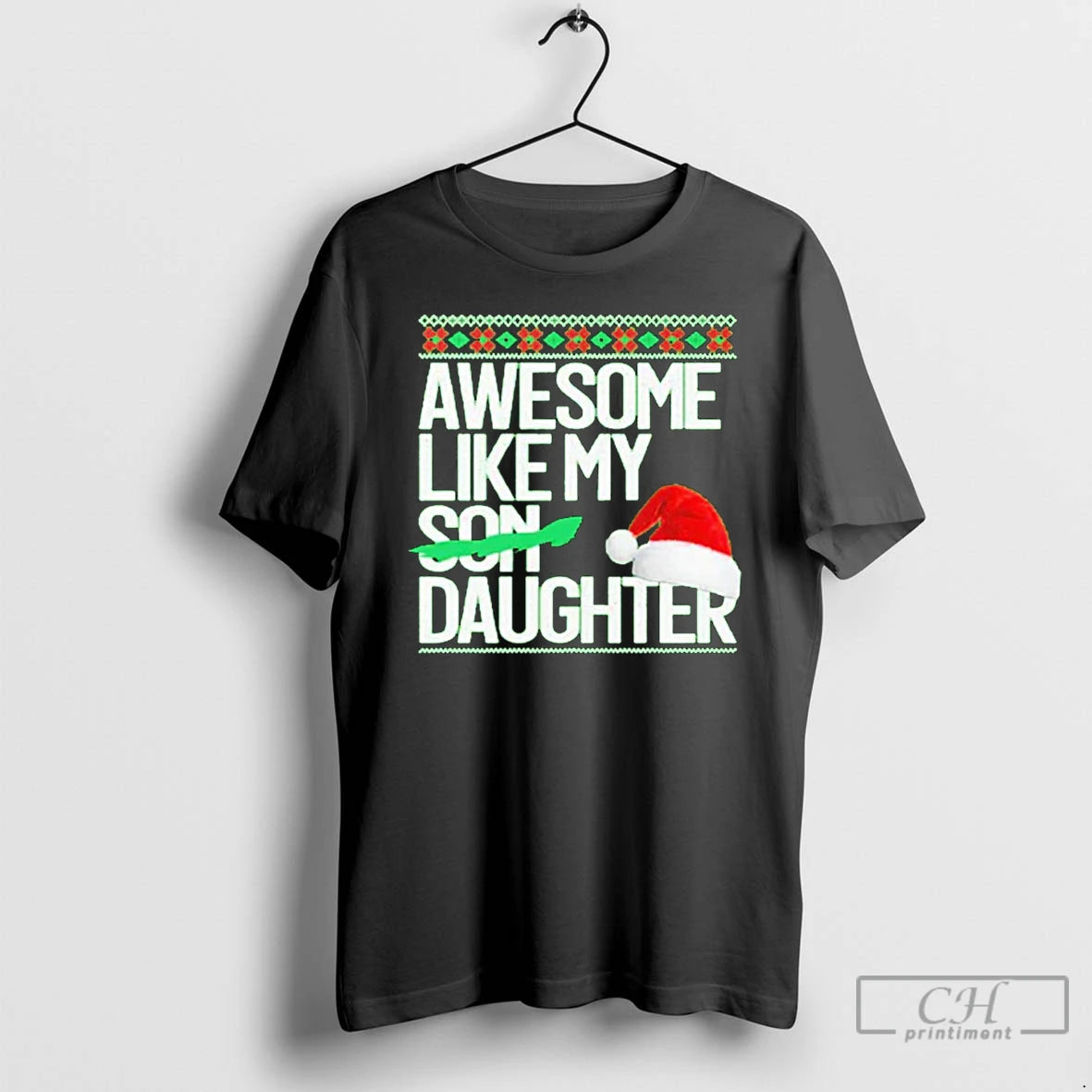 Premium Awesome Like My Daughter Santa Hat Christmas T Shirts Hoodie, Sweatshirt | InkNestWear.com
