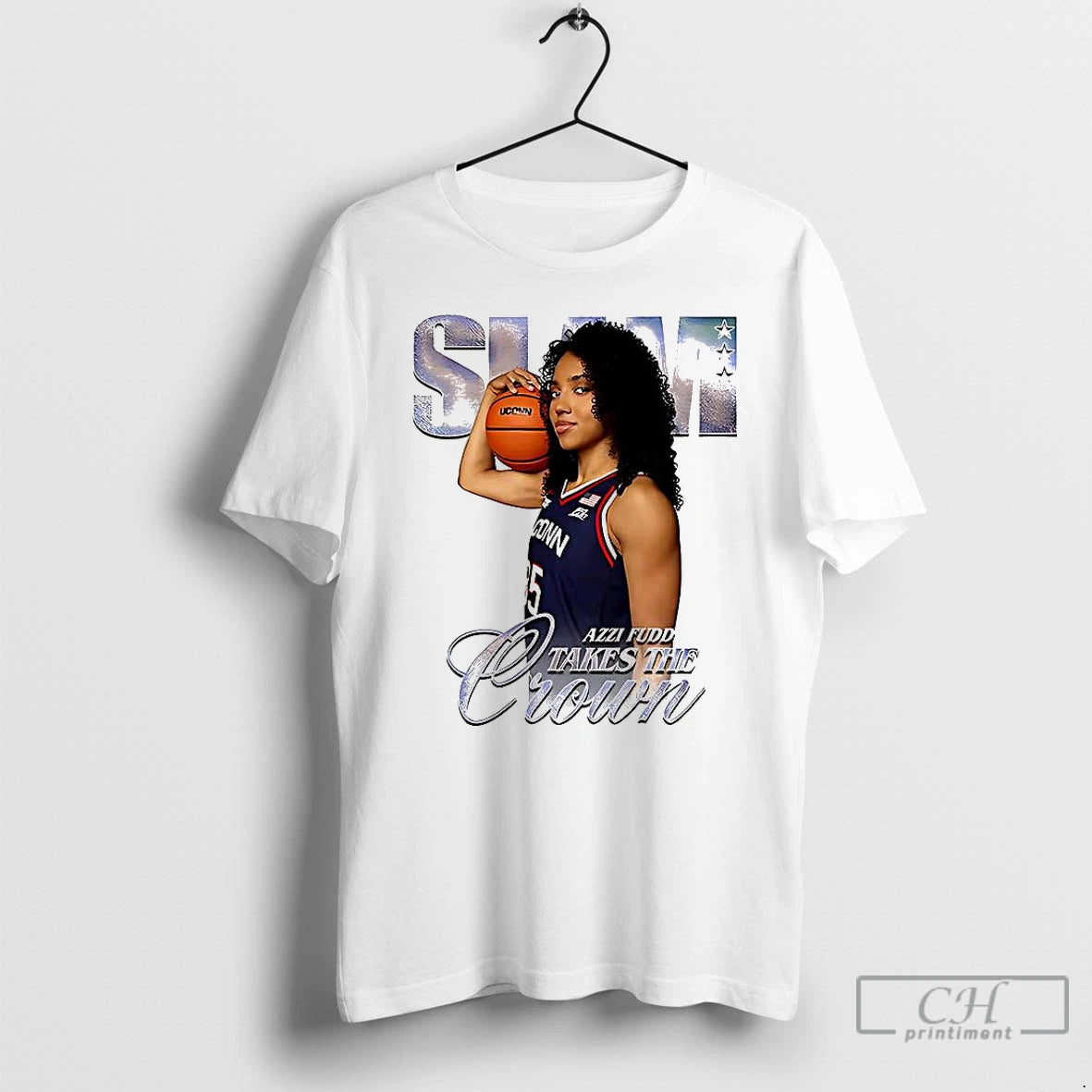 Premium Azzi Fudd Uconn Huskies Basketball Slam Take The Crown T Shirts Hoodie, Sweatshirt | InkNestWear.com