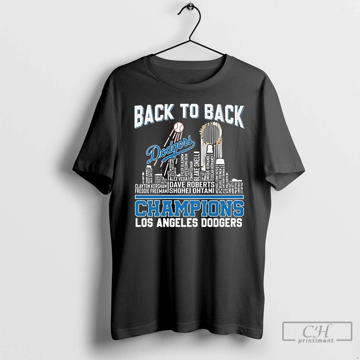 Premium Back To Back Champions Los Angeles Dodgers Skyline Names 2025 Long Sleve T Shirts Hoodie, Sweatshirt
