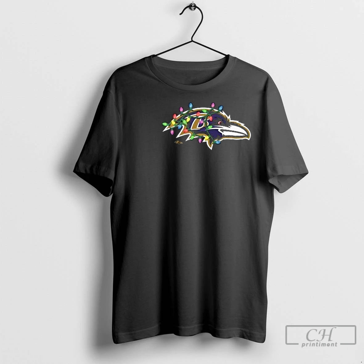 Premium Baltimore Ravens Primary Logo Holiday Lights 2025 Circle Black T-Shirts, Hoodie, Sweatshirt | InkNestWear.com
