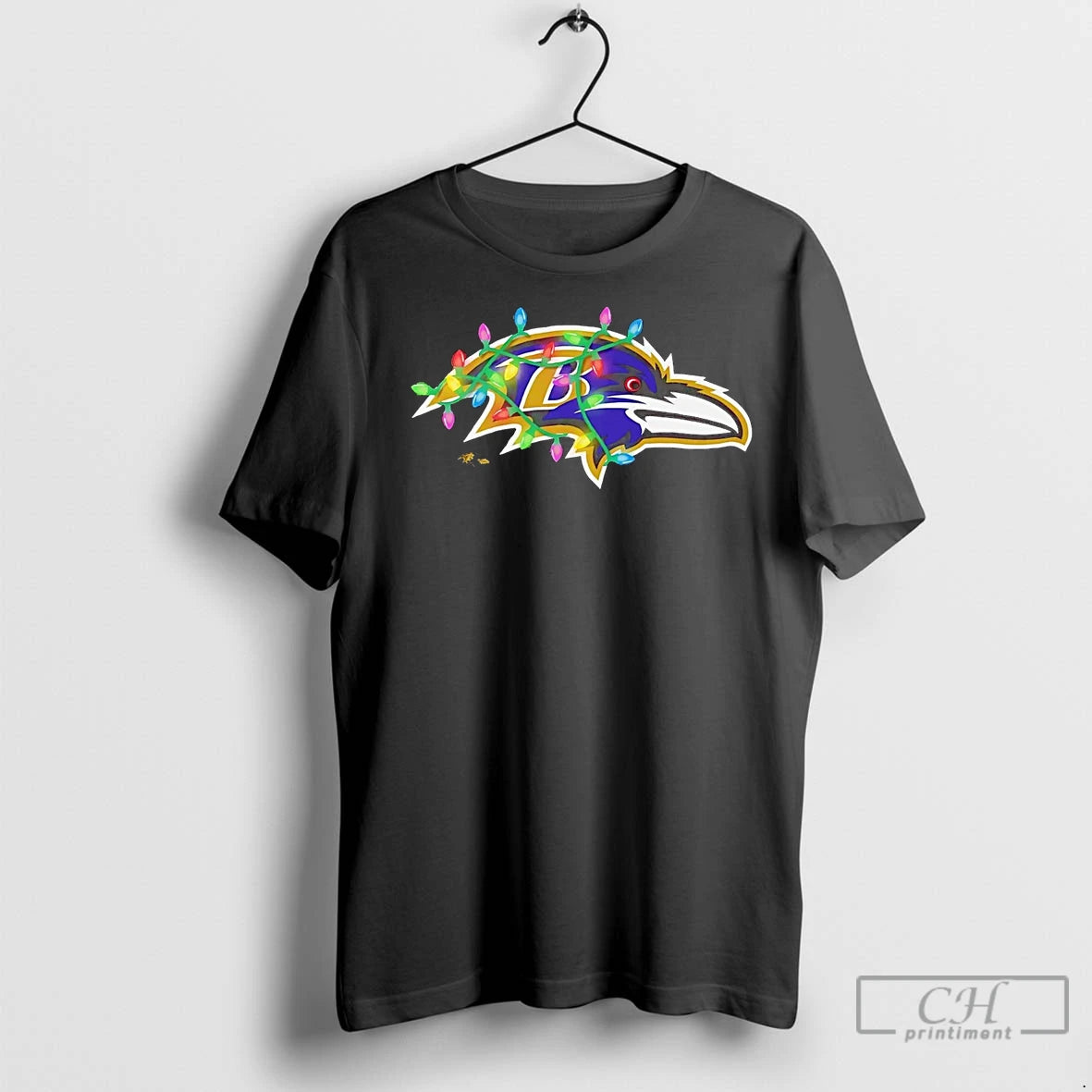 Premium Baltimore Ravens Logo Christmas Light T-Shirts, Hoodie, Sweatshirt | InkNestWear.com
