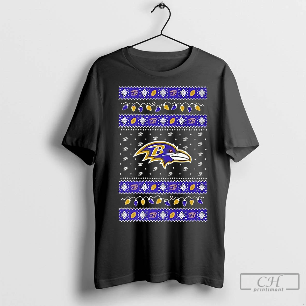 Premium Baltimore Ravens Ugly Christmas Light T-Shirts, Hoodie, Sweatshirt | InkNestWear.com