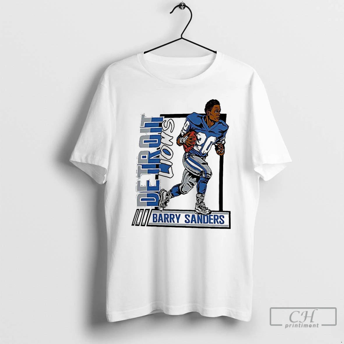 Premium Barry Sanders Blue Detroit Lions Football Caricature Retired Player T Shirts Hoodie, Sweatshirt | InkNestWear.com