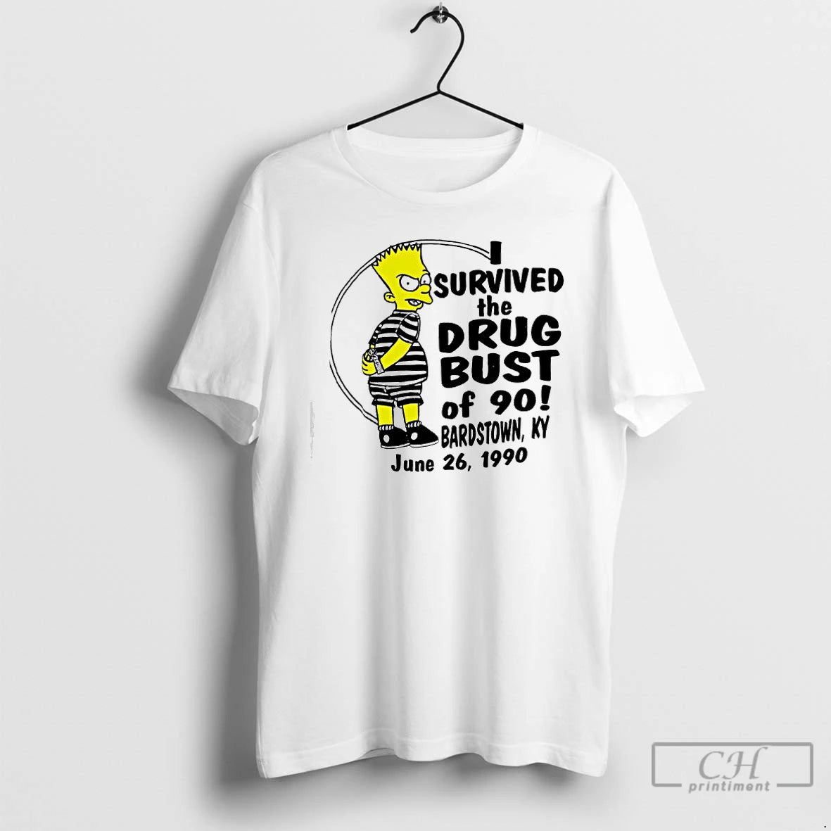 Premium Bart Simpson I Survived The Drug Bust Of 90 Bardstown Ky June 26 1990 T-Shirts, Hoodie, Sweatshirt | InkNestWear.com