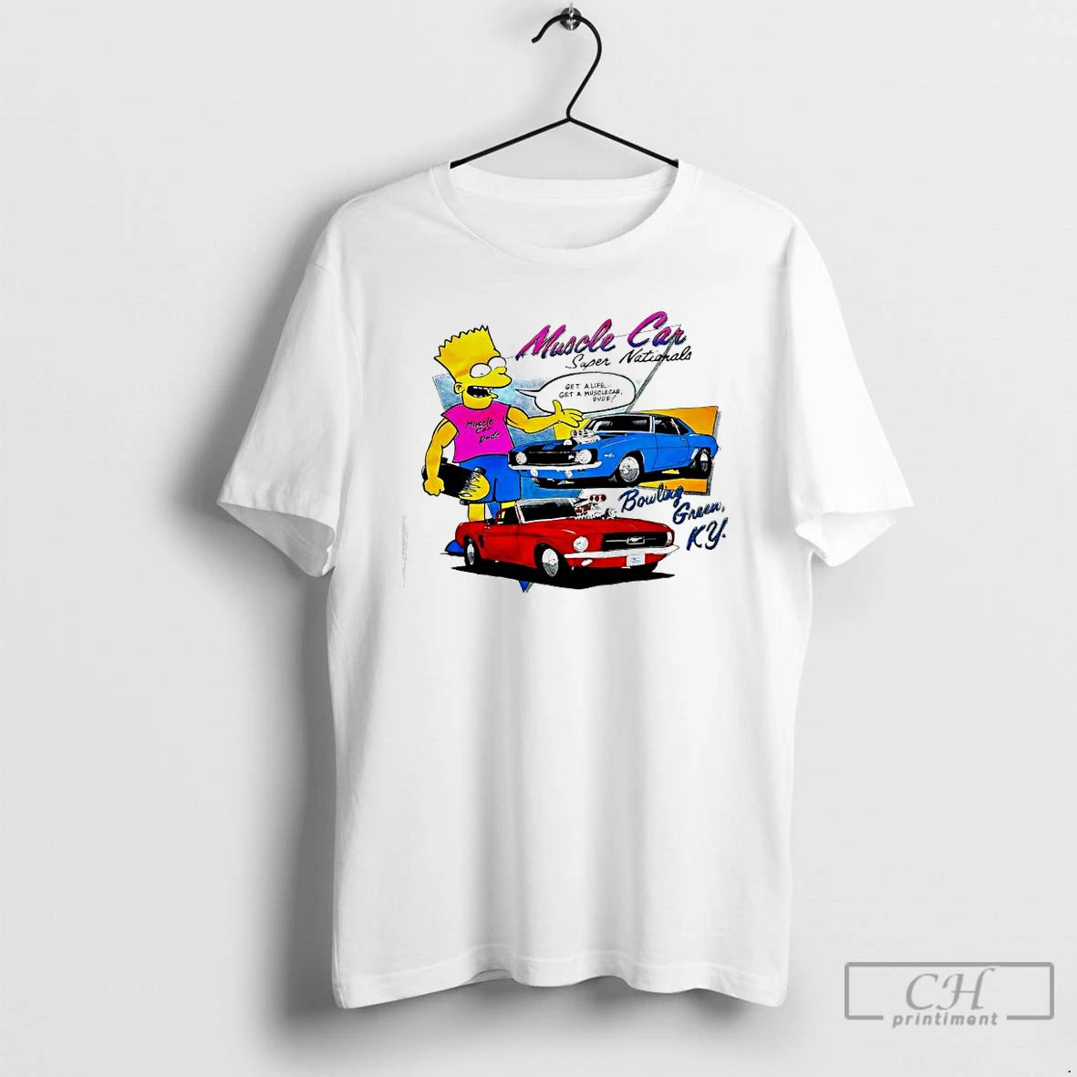 Premium Bart Simpson Muscle Car Super Nationals Bowling Green Ky T Shirts Hoodie, Sweatshirt | InkNestWear.com