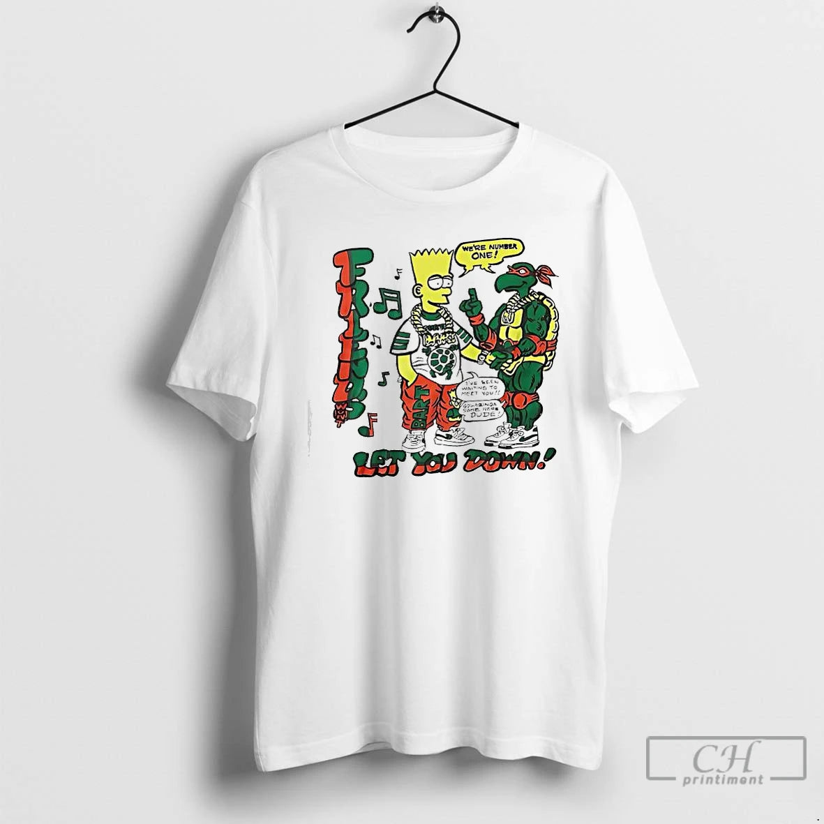 Premium Bart Simpson And Teenage Mutant Ninja Turtle Friends Let You Down T Shirts Hoodie, Sweatshirt | InkNestWear.com