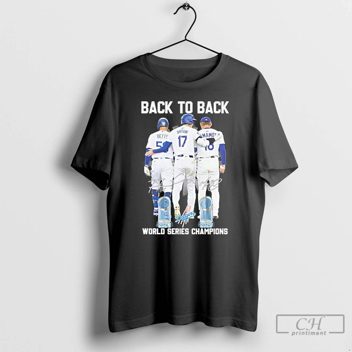 Premium Betts Ohtani And Yamamoto Back To Back World Champions T Shirts Hoodie, Sweatshirt | InkNestWear.com