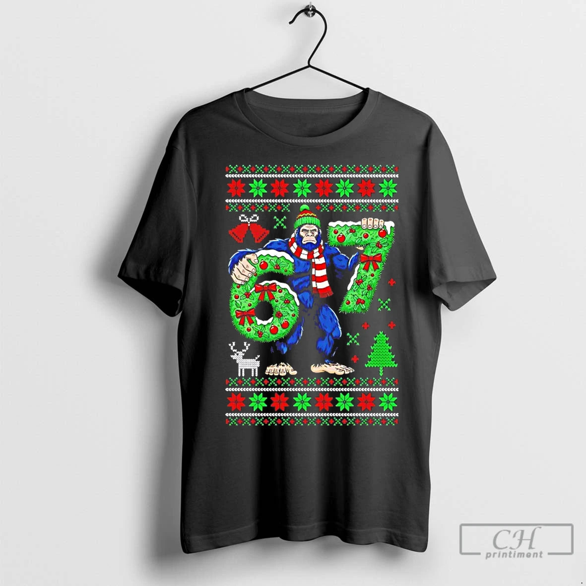 Premium Bigfoot Santa 67 Christmas T-Shirts, Hoodie, Sweatshirt | InkNestWear.com