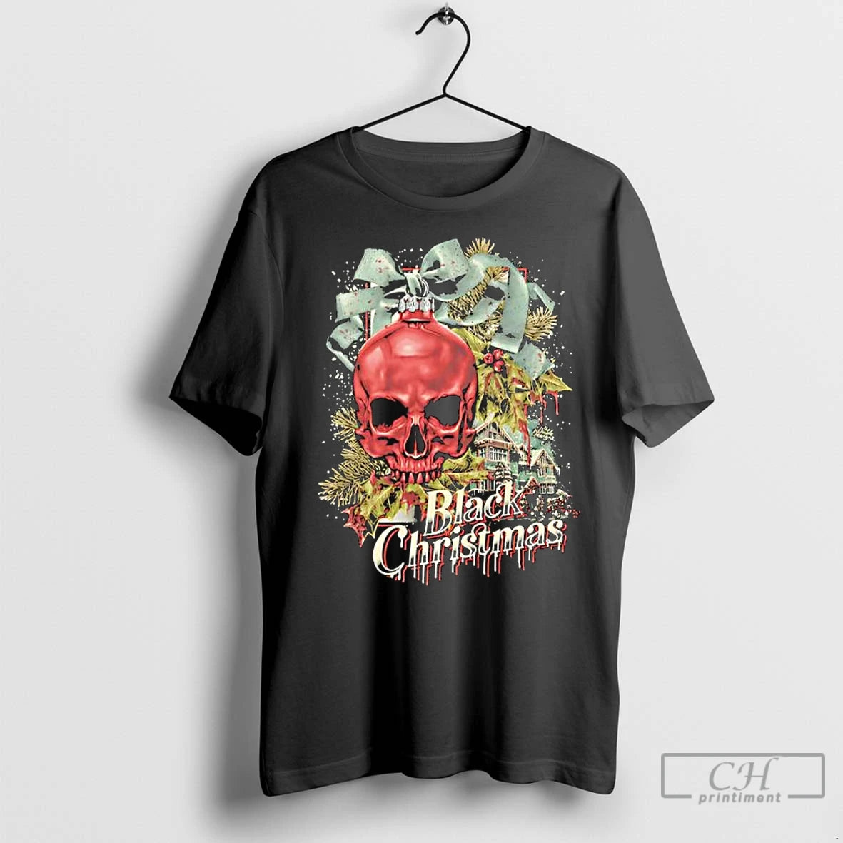 Premium Black Chrismas Seasons Greetings Skull T-Shirts, Hoodie, Sweatshirt | InkNestWear.com