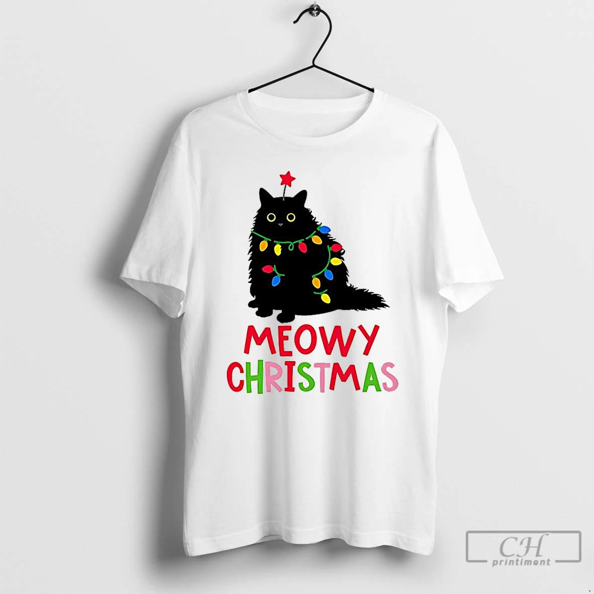 Premium Black Cat Meowy Christmas T Shirts Hoodie, Sweatshirt | InkNestWear.com