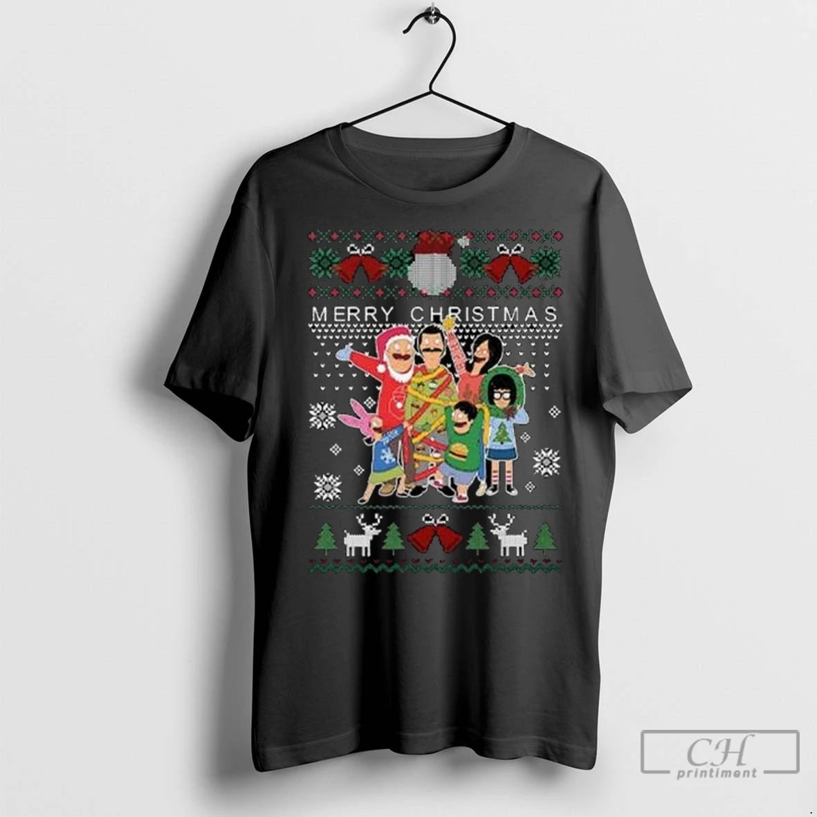 Premium Bobs Burgers Family Merry Christmas 2025 Circle Black T-Shirts, Hoodie, Sweatshirt | InkNestWear.com